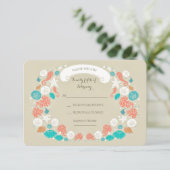 Schattige Strand Wedding RSVP kaarten Kaartje (Staand voorkant)