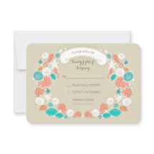 Schattige Strand Wedding RSVP kaarten