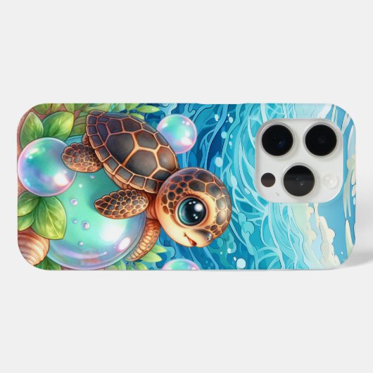 Schattige strand zee schildpad Case-Mate iPhone case (Achterkant (horizontaal))