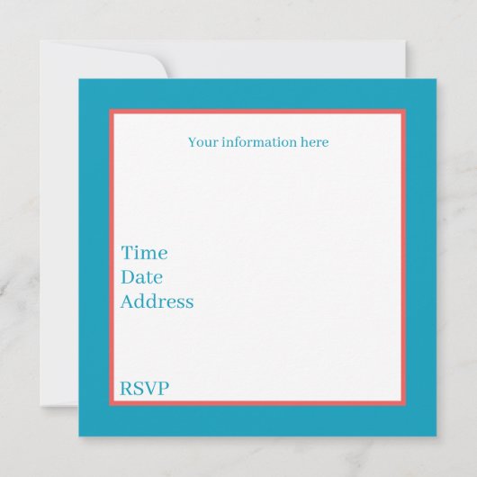 Schattige strand zee schildpad feest kaart (Achterkant)