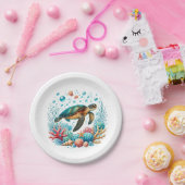 Schattige strand zee schildpad feest papieren bordje (Feest)