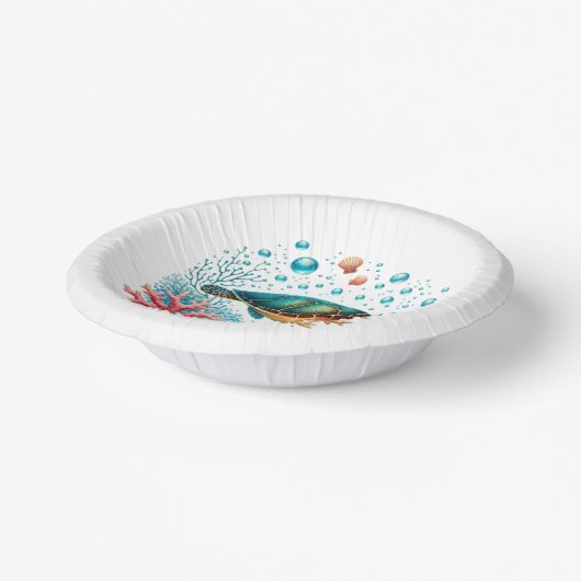 Schattige strand zee schildpad feest papieren kommen (Gebogen)