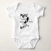 Schattige Strand zeemeermin maken golven baby body Romper (Voorkant)