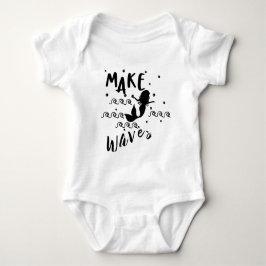 Schattige Strand zeemeermin maken golven baby body Romper