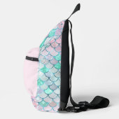 Schattige strand zeemeermin Naam toevoegen Meisjes Sling Bag (Rechts)