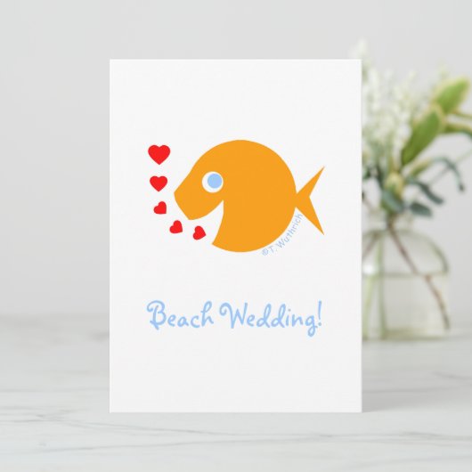 Schattige Strand Zwembad Bestemming Bruiloft Opsla Save The Date (Staand voorkant)