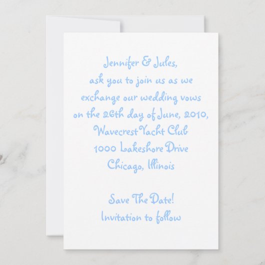 Schattige Strand Zwembad Bestemming Bruiloft Opsla Save The Date (Achterkant)