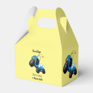 Schattige strandbuggy off-road voertuig cartoon bedankdoosjes