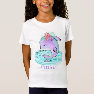 schattige stranddolfijn voegt er naam aan toe t-shirt