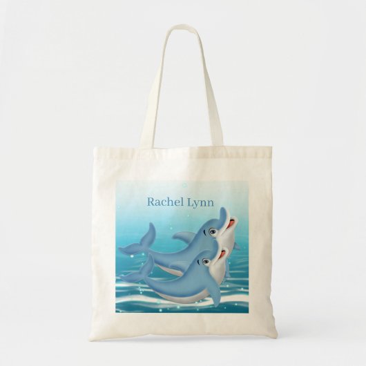 schattige stranddolfijnliefhebbers noemen Canvas t Tote Bag (Voorkant)