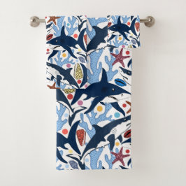 Schattige Strandhaai betegeld patroon Badhanddoek  Bad Handdoek