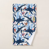 Schattige Strandhaai betegeld patroon Badhanddoek  Bad Handdoek (Handdoek)
