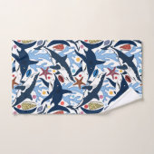 Schattige Strandhaai betegeld patroon Badhanddoek  Bad Handdoek (Handdoek)