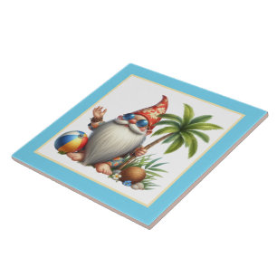 Schattige strandhuis gnoom tegeltje