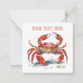schattige strandkrab voeg tekst toe notitiekaartje (Voorkant)