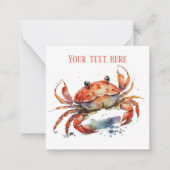 schattige strandkrab voeg tekst toe notitiekaartje (Voorkant)