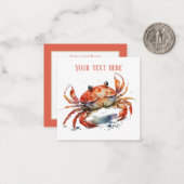 schattige strandkrab voeg tekst toe notitiekaartje (Voorkant / Achterkant in situ)