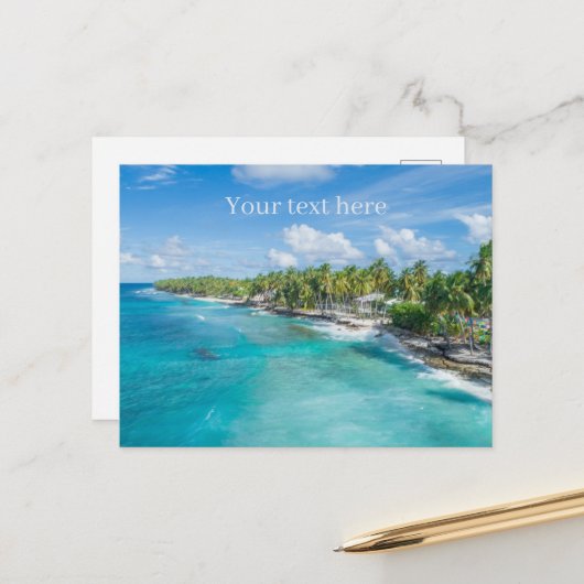 schattige strandliefhebberij briefkaart (Voorkant / Achterkant in situ)