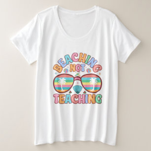 Schattige strandonderwijs woordkunst grote maat t-shirt