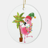 schattige strandroze flamingo voegt sentiment toe keramisch ornament (Links)