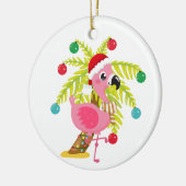 schattige strandroze flamingo voegt sentiment toe keramisch ornament (Links)