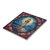 schattige strandvuurtoren tegeltje (Zijkant)