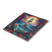 schattige strandvuurtoren tegeltje (Zijkant)