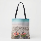 Schattige strandwatermeloen - Persoonlijk Tote Bag (Voorkant)