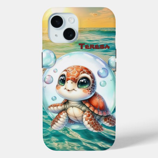 Schattige strandzeeschildpad Case-Mate iPhone case (Achterkant)