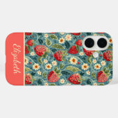 Schattige Strawberry Design met aangepaste naam Case-Mate iPhone Case (Achterkant (horizontaal))