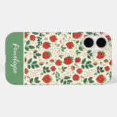 Schattige Strawberry Design met aangepaste naam Case-Mate iPhone Case (Achterkant (horizontaal))