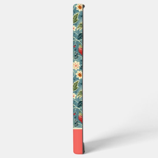 Schattige Strawberry Design met aangepaste naam Samsung Galaxy Hoesje (Linkerkant)