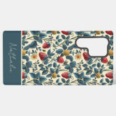 Schattige Strawberry Design met aangepaste naam Samsung Galaxy Hoesje (Achterkant horizontaal)