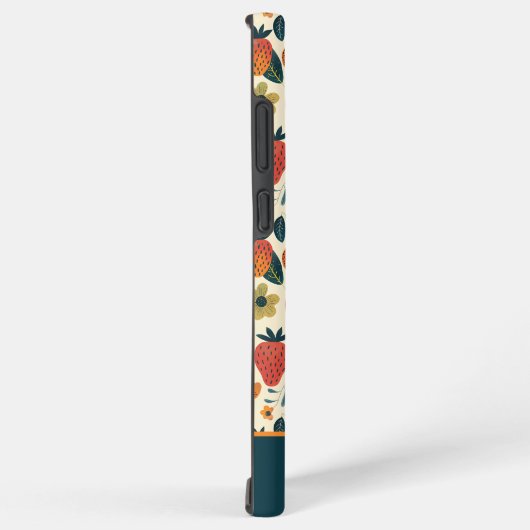 Schattige Strawberry Design met aangepaste naam Samsung Galaxy Hoesje (Rechterkant)