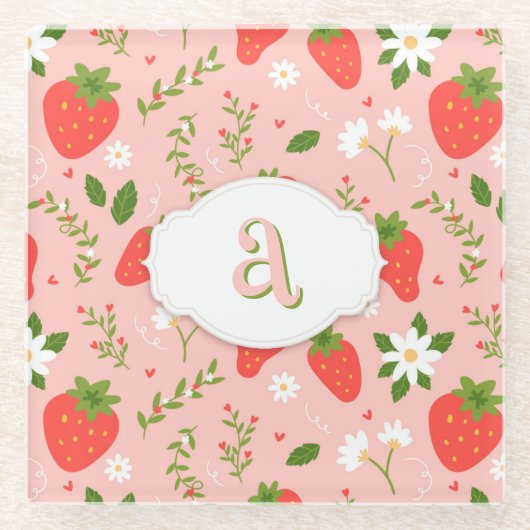 Schattige Strawberry Pattern Onderzetter (Voorkant)
