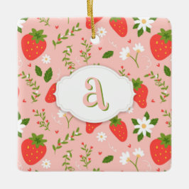 Schattige Strawberry Pattern Ornament