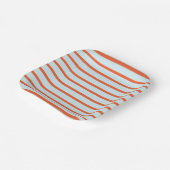 Schattige streeppatroon blauw en rood papieren bordje (Gebogen)