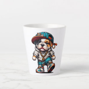 Schattige Streetwear Bulldog Puppy Kleine Hond L Latte Mok