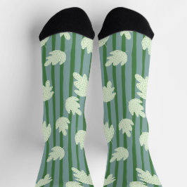 Schattige strepen met bladgroen sokken