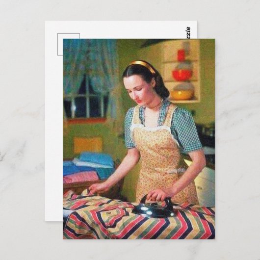 schattige  strijkster briefkaart (Voorkant / Achterkant)