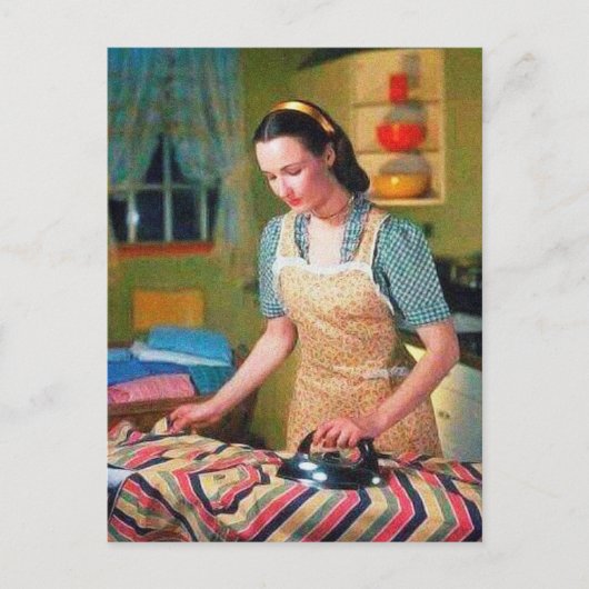 schattige  strijkster briefkaart (Voorkant)