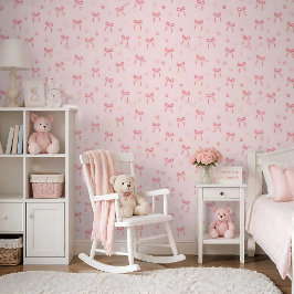 Schattige strikken en bloemen behang