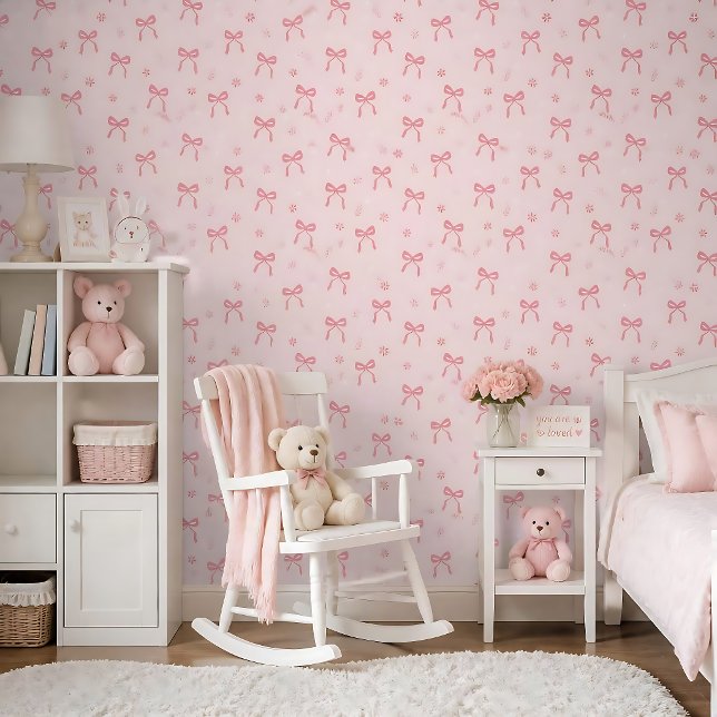 Schattige strikken en bloemen behang (Creator heeft geüpload)