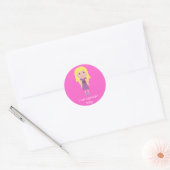 Schattige stripfiguur goed meisje roze Stickers (Envelop)