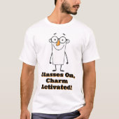Schattige stripfiguur met bril t-shirt (Voorkant)