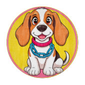 Schattige striphond glimlacht vrolijk snijplank (Voorkant)