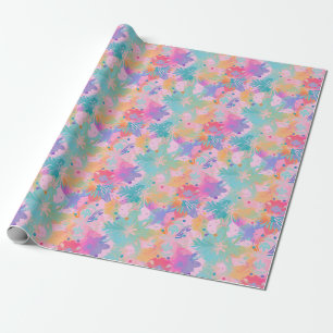 Schattige Stropdas-kleurstof stempel roze regenboo Cadeaupapier