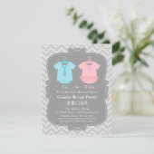 Schattige Stropdas of Tutu Gender Reveal Party Inv Kaart (Staand voorkant)