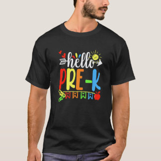 Schattige Student Leraar Hallo Pre K Eerste Dag Va T-shirt