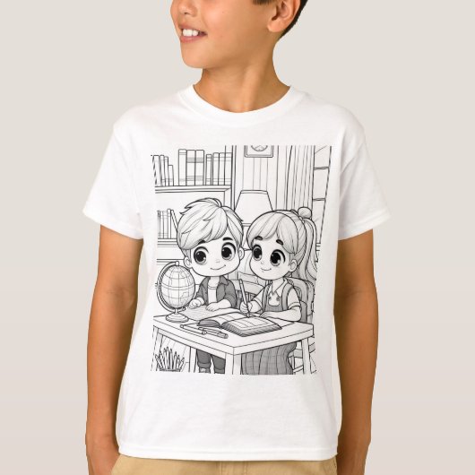 Schattige studievrienden t-shirt (Voorkant)